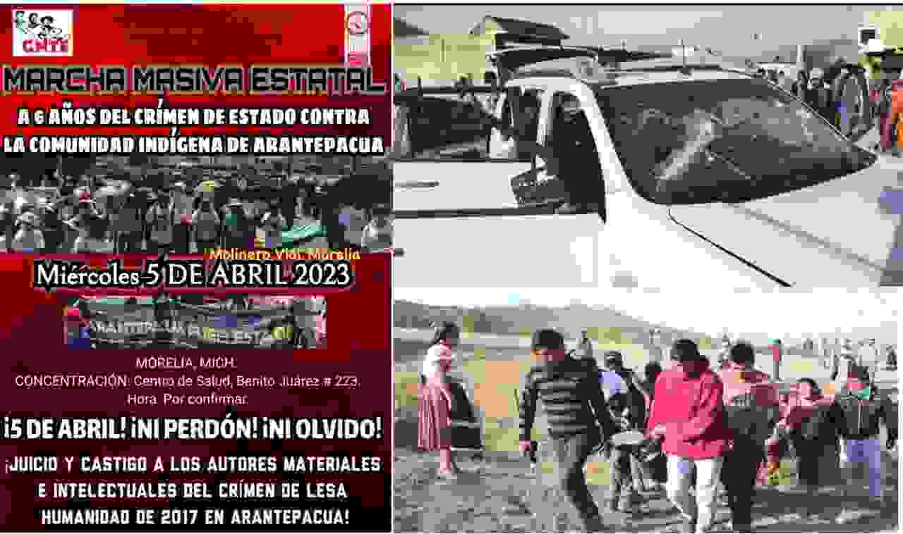 Marcha CNTE en conmemoración a 6 años de los hechos violentos en Arantepacua