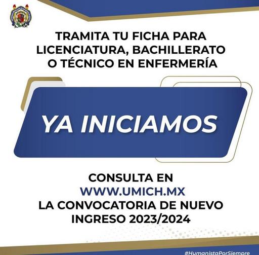 Recuerda UMSNH que sigue vigente convocatoria para nuevo ingreso al ciclo escolar 2023-2024