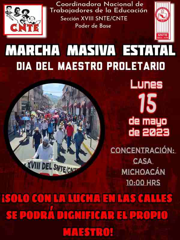 Conmemoran Día del Maestro con marcha masiva estatal