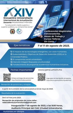 UMSNH realizará el XXIV Encuentro Universitario Internacional de Actualización Docente