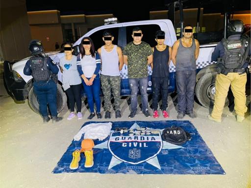 En acción coordinada, la Policía Municipal y la Guardia Civil aseguraron a 4 hombres y 2 mujeres