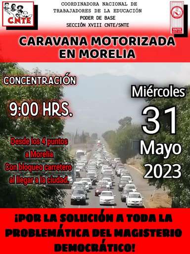 ¡Tome sus precauciones! CNTE protagonizará una Caravana Motorizada con bloqueos carreteros
