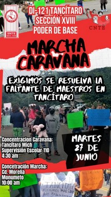 Marcharán padres de familia de Tancítaro en exigencia de maestros