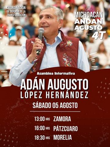 Visitará Adán Augusto López Michoacán