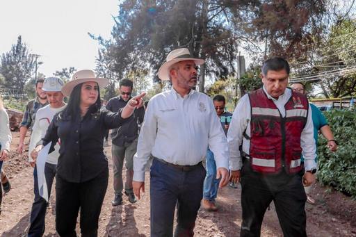 Nacho Campos y Alfredo Ramírez Bedolla supervisan obra en avenida San Francisco