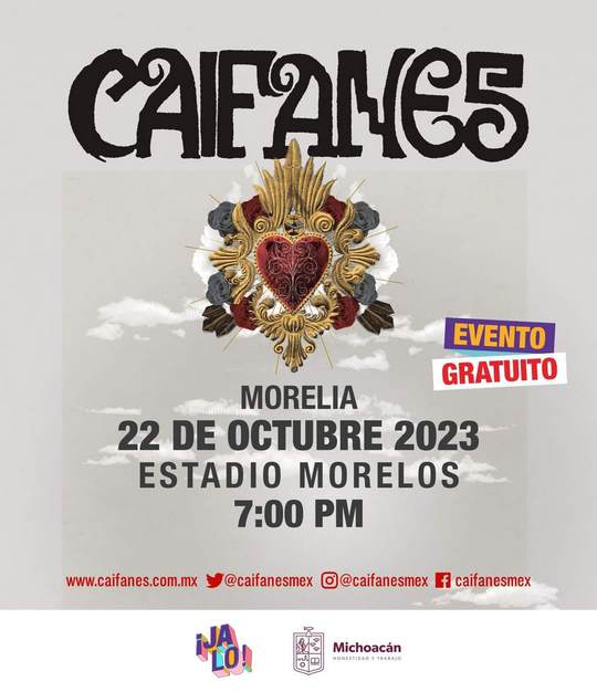 Anuncia Bedolla concierto gratuito de Caifanes