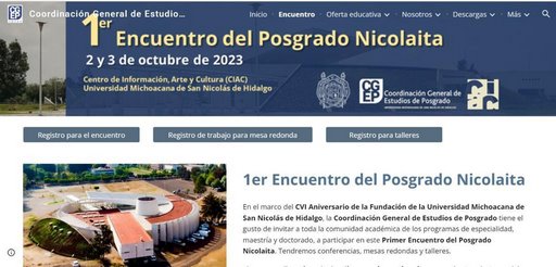 Primer Encuentro del Posgrado Nicolaita, este 2 y 3 de octubre