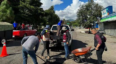 Realiza Gobierno Municipal jornada intensiva de bacheo