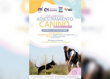 Invita Colegio de Morelia a taller de Adiestramiento Canino