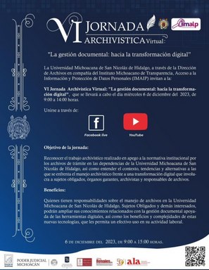En puerta, VI Jornada Archivística de la UMSNH; aún puedes inscribirte