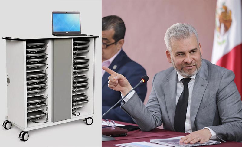 Este año se equiparán secundarias con carritos inteligentes Chromebooks: Bedolla