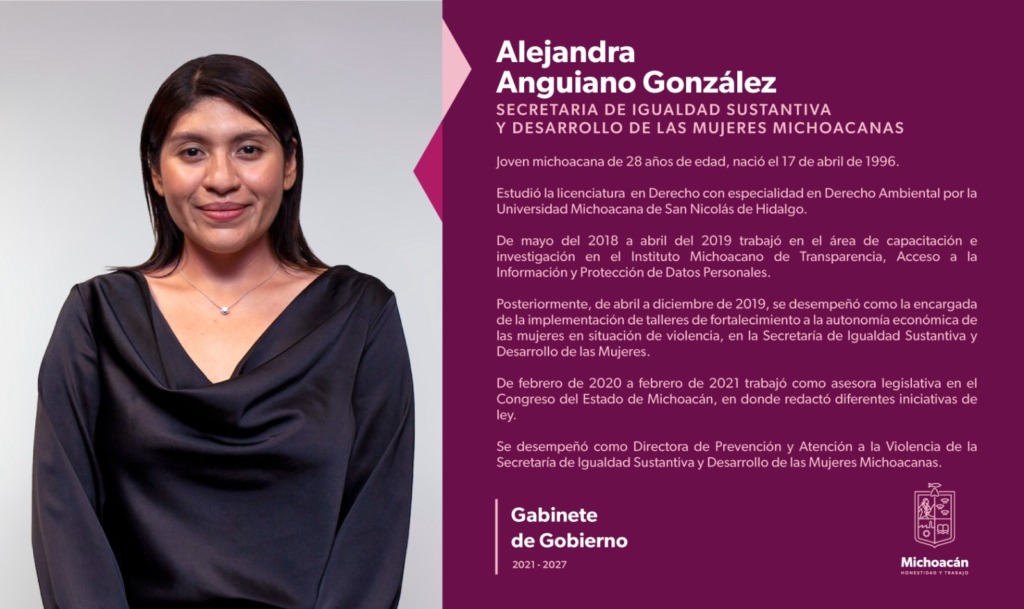 Designa Bedolla a Alejandra Anguiano como nueva titular de la Seimujer