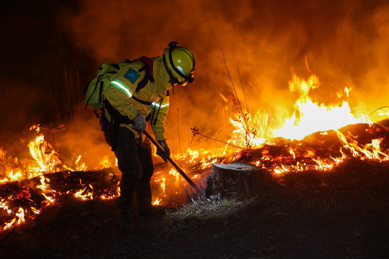 Brigadistas realizan segunda fase de quemas controladas en el Cerro de la Cruz