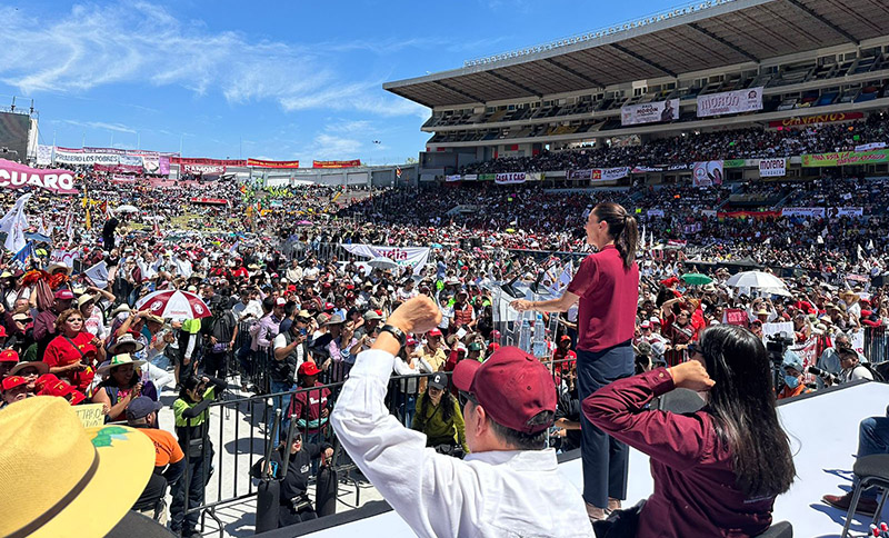 Sheinbaum llena el Estadio Morelos; más de 50 mil personas manifiestan su apoyo: Morena Michoacán