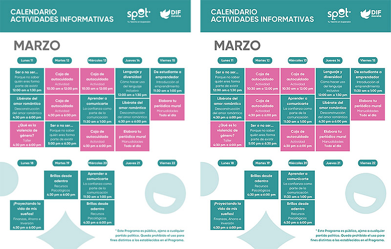 DIF Morelia invita a las y los jóvenes a las actividades informativas de Spot Morelia