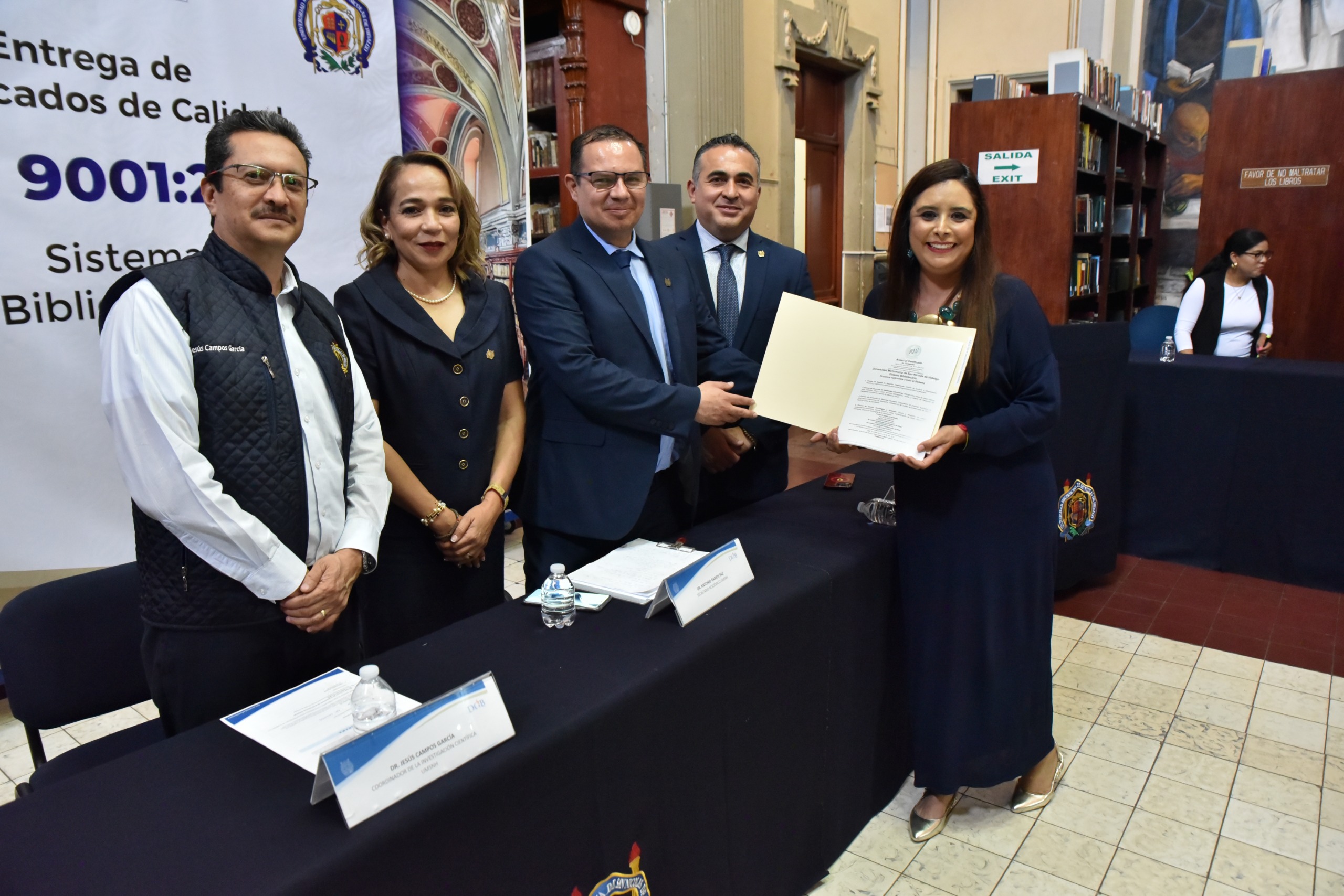 Lograr el 100 por ciento de bibliotecas de la UMSNH certificadas por su calidad, el objetivo
