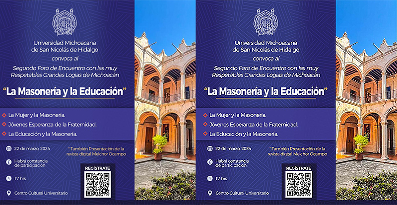 UMSNH realizará el segundo Foro “La Masonería y la Educación”