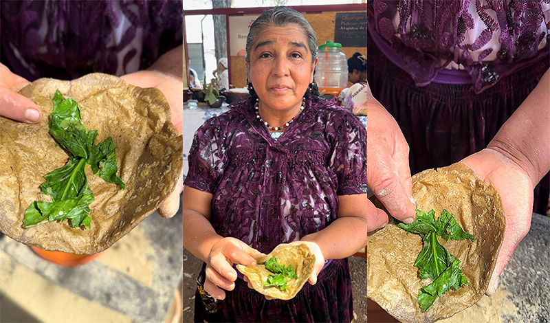 ¿Un taco de bistec sin carne? Prueba esta delicia purépecha con las cocineras tradicionales