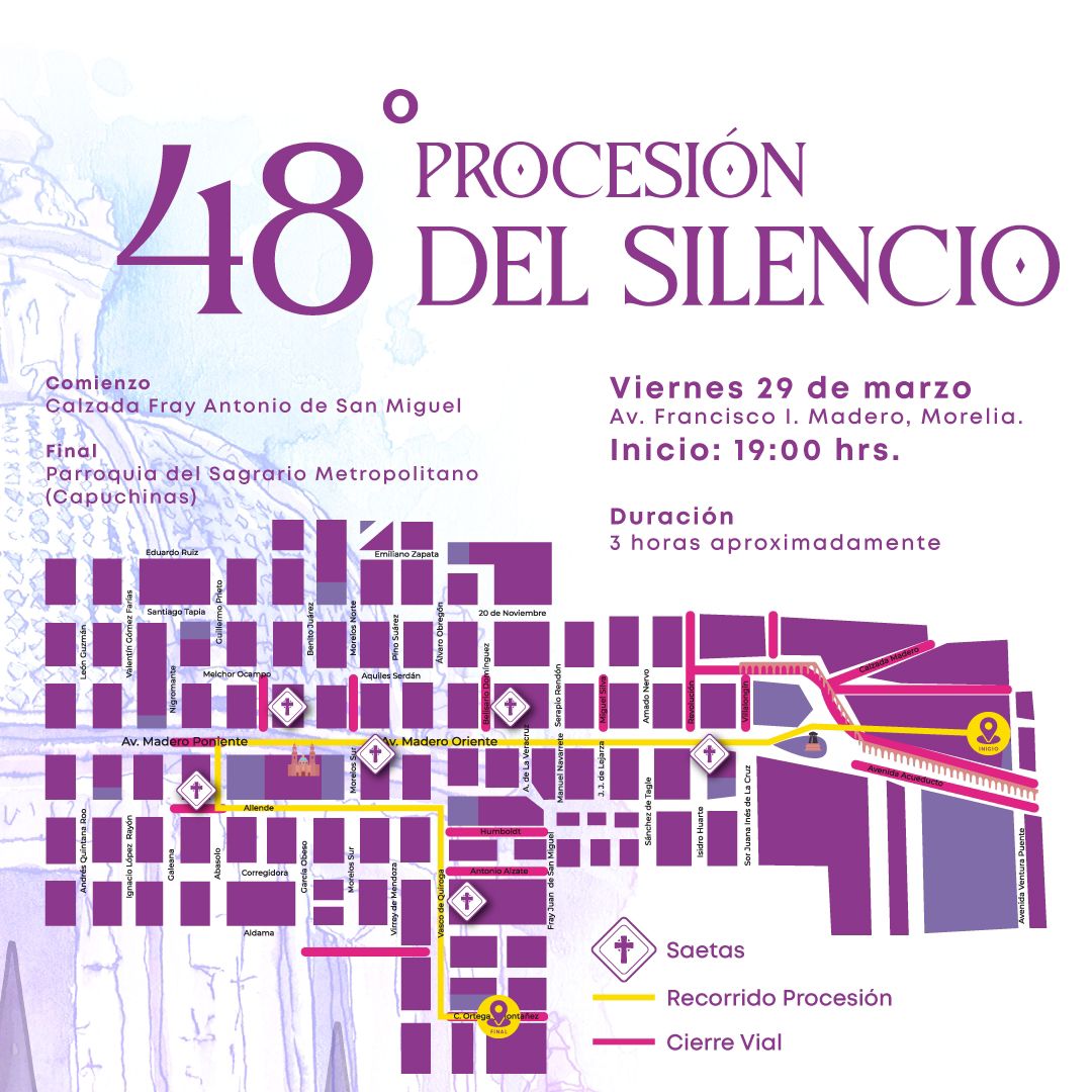 Gobierno de Morelia anuncia cierre de vialidades por Procesión del Silencio