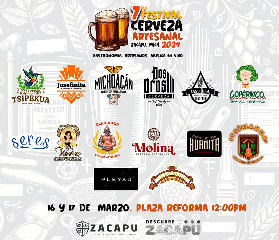 Llega este fin de semana el Septimo Festival de la Cerveza Artesanal en Zacapu 2024
