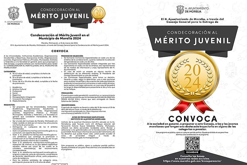 Aún abierta la Convocatoria al Mérito Juvenil 2024, cierra el 29 de este mes