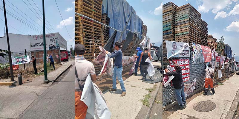 Retira Ayuntamiento de Morelia 2 toneladas de propaganda electoral
