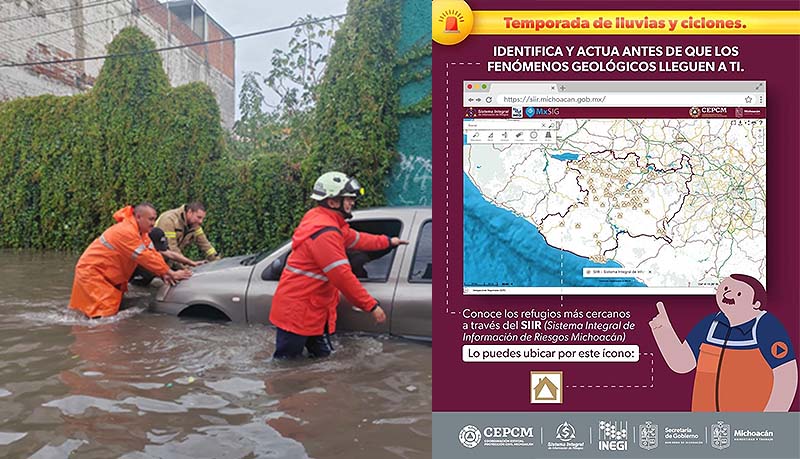 Listos 337 albergues para temporada de lluvias en Michoacán: PC