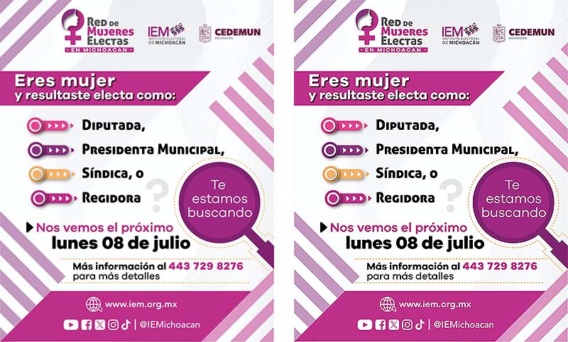 ¿Resultaste electa las pasadas elecciones en Michoacán? El IEM te está buscando