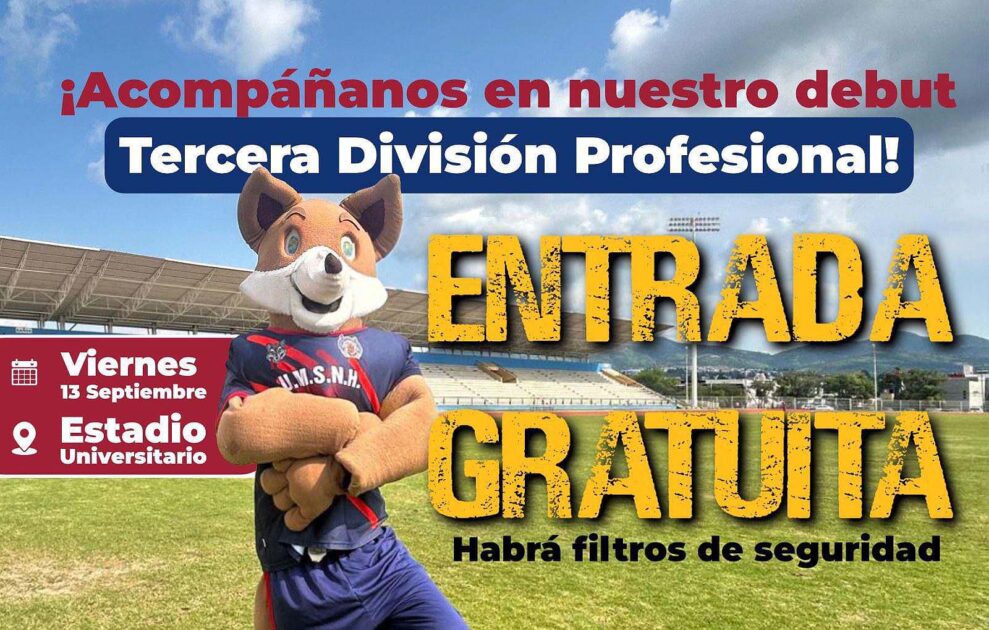 Gratuito, el partido inaugural del equipo de futbol de la Atlético Morelia-UMSNH