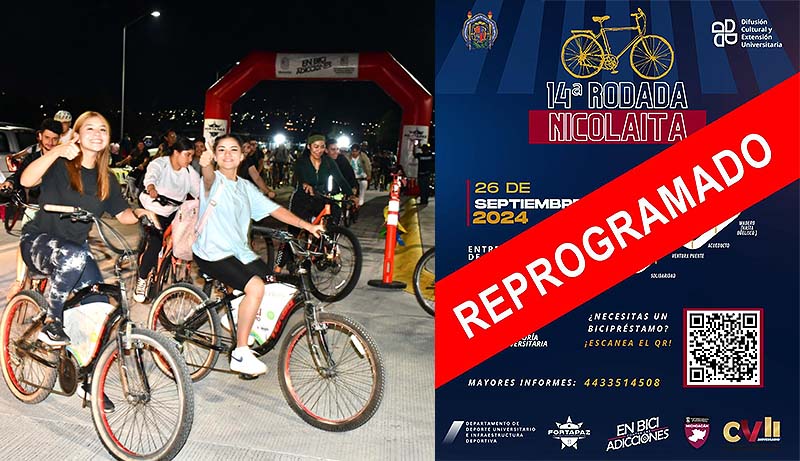 Por pronóstico de lluvia, se suspende Rodada Nicolaita de este jueves