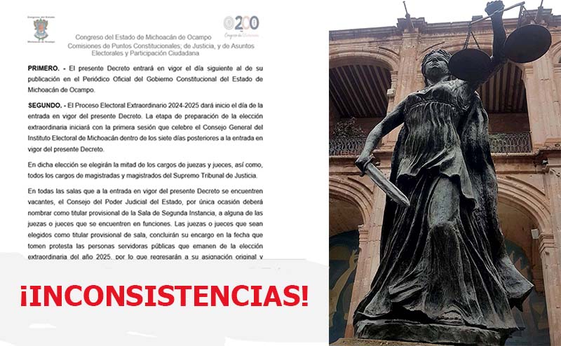 ANÁLISIS. “Estas son las inconsistencias de la Reforma al Poder Judicial de Michoacán”. Por Jesús Sierra/Pedro Ramírez Martínez