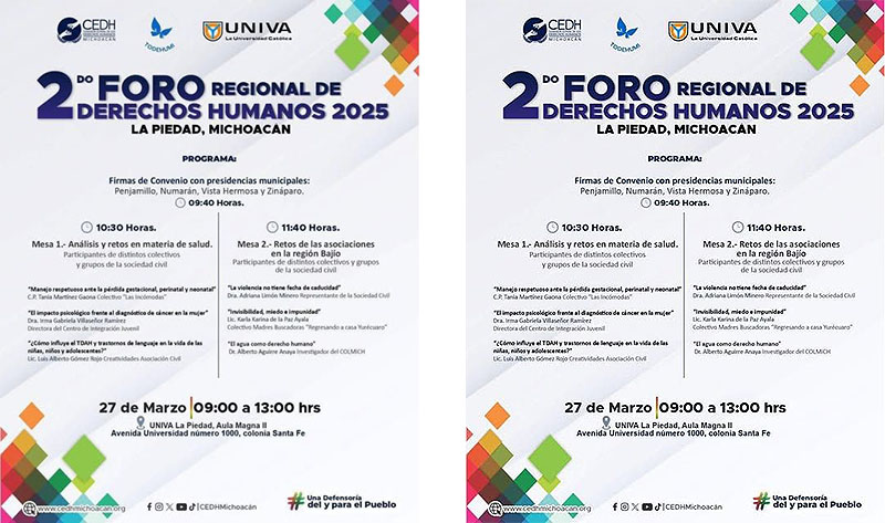 La Piedad, sede del Segundo Foro Ciudadano de Derechos Humanos