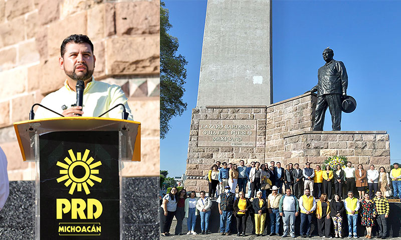 El cardenismo vive en el PRD Michoacán, destacan al conmemorar el 87° aniversario de la Expropiación Petrolera en el Obelisco a Lázaro Cárdenas