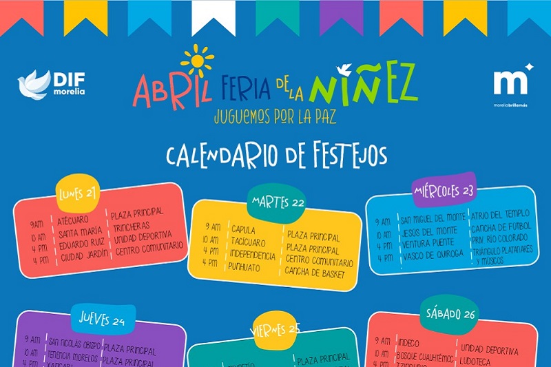 DIF Morelia presenta calendario de festejos por el Día de la Niñez