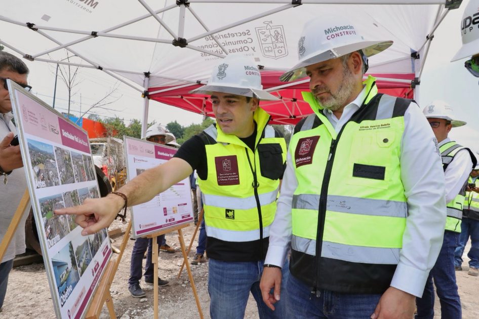 Supervisa Bedolla obra del distribuidor de la salida a Pátzcuaro; beneficiará a más de 250 mil habitantes