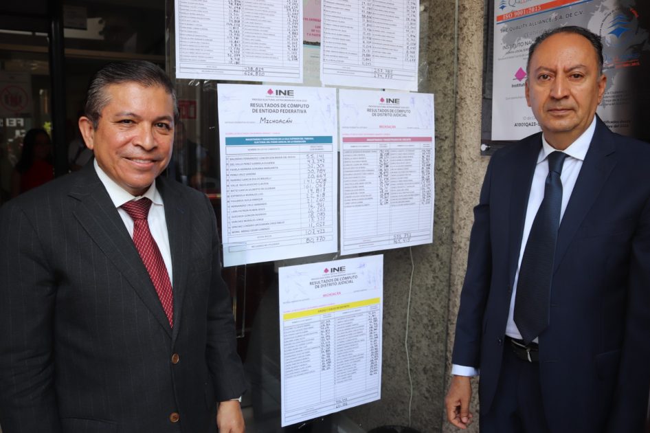 INE Michoacán, concluye cómputos de entidad federativa de la elección judicial