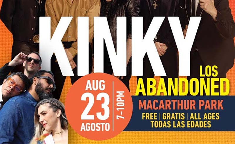 Kinky y Los Abandoned se presentan este sábado en el Levitt Pavilion del MacArthur Park de L.A.