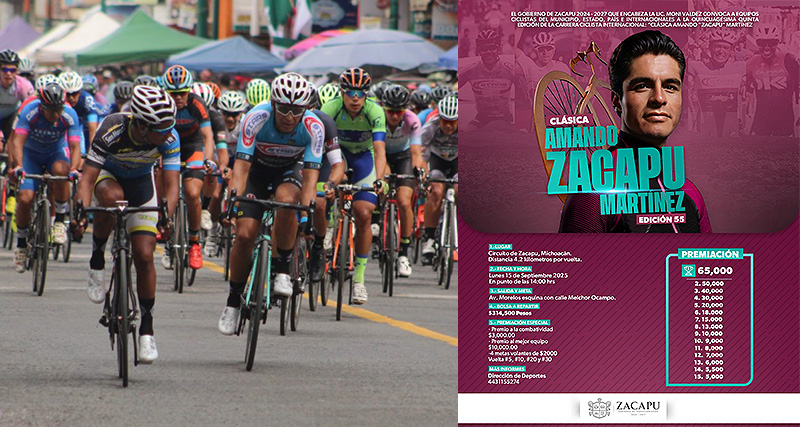 Este lunes 15 de septiembre se corre la edición #55 de la carrera ciclista Clásica internacional “Amando ‘Zacapu’ Martínez”