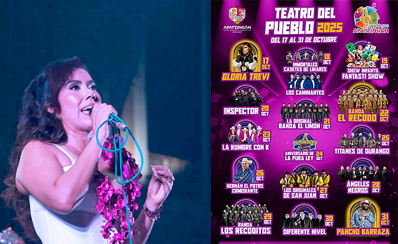 Fanny Arreola presenta la cartelera oficial del Teatro del Pueblo en la Expo Feria Octubrina Apatzingán 2025