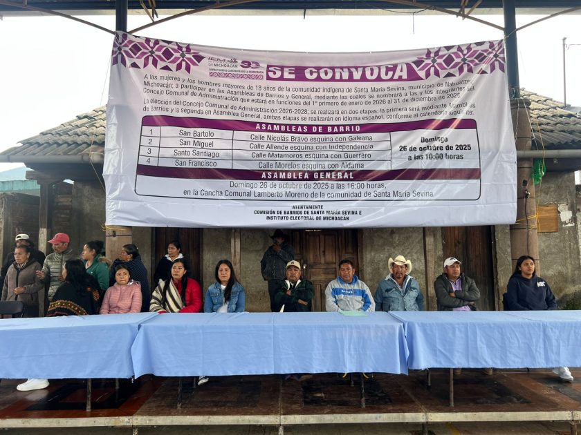 Acompaña IEM renovación del Concejo Comunal de Administración de Sevina, Nahuatzen