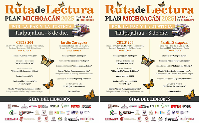 Ruta de Lectura Plan Michoacán llegará a Tlalpujahua