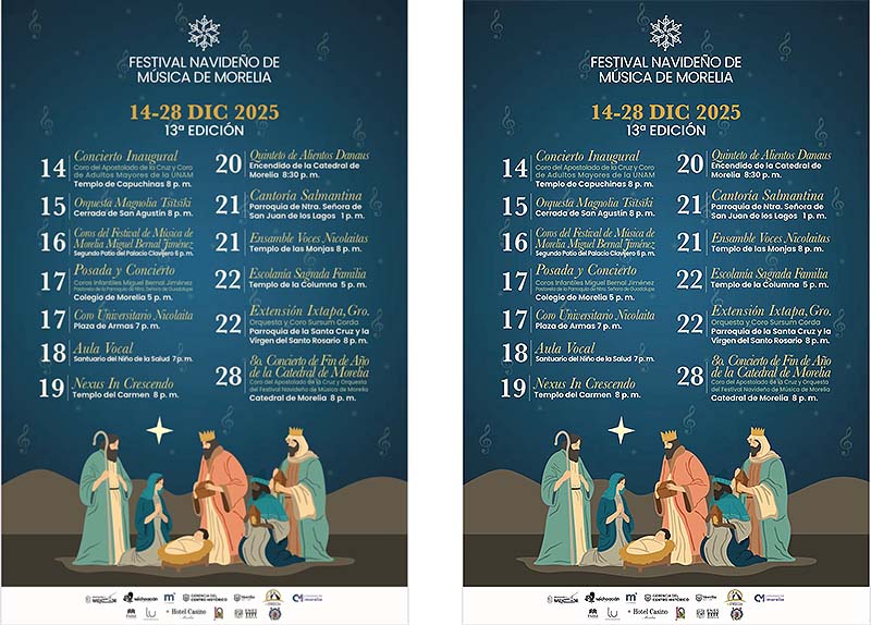 Anuncian XIII Festival Navideño de Música de Morelia